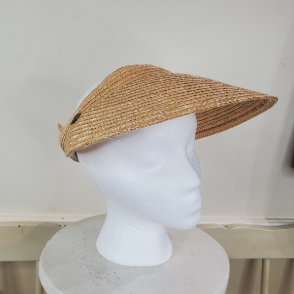 Scala Accessories Scala Sewn Braid Visor Straw Beach Outdoor